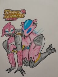 arcee arcee_(bayverse) ass ass_grab blue_eyes churino6 grabbing_ass high_heels robot robot_girl robot_humanoid transformers transformers_(bayverse)