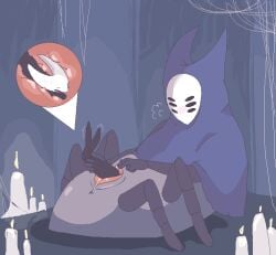 ambiguous_gender anthro arachnid arthropod big_breasts black_body blush bodily_fluids breasts careart clothed clothing daughter_(lore) digital_media_(artwork) digital_painting_(artwork) duo english_text excessive_genital_fluids female female/female genital_fluids giggling herrah_(hollow_knight) hollow_knight hornet_(hollow_knight) humanoid incest_(lore) insects mother_(lore) mother_and_child_(lore) mother_and_daughter_(lore) nipples nude painting_(artwork) parent_(lore) parent_and_child_(lore) parent_and_daughter_(lore) partially_clothed safe_vore simple_background team_cherry text unbirthing vaginal_fluids vaginal_penetration vore x-ray_view