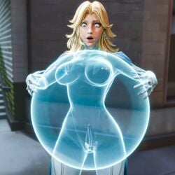 1girls 3d anal anal_object_insertion blonde_hair blue_eyes bodysuit buttplug dom3d invisible invisible_girl invisible_woman invisible_woman_(marvel_rivals) marvel marvel_rivals nipple_piercing object_insertion piercings plug_(sex_toy) see-through see-through_clothing sex_toy solo sue_storm susan_storm transparent_body x-ray