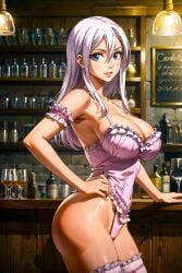 1girls ai_generated anime anime_girl anime_style arm_band attractive babe banner bar bare_legs beautiful beautiful_females beer beer_bottle blue_eyes bottle cleavage demon_girl dress drink fairy_tail female_only glass hair_down happy_valentine indoors large_breasts looking_at_viewer mirajane_strauss panties pink_dress pink_stockings sexy sideboob smiling_at_viewer stockings thick_thighs toongenai underwear valentine's_day voluptuous voluptuous_female white_hair wine witch wood