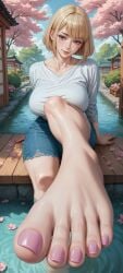 1girls ai_generated barefoot bcilyg cha_hae_in female foot_fetish foot_focus solo_leveling