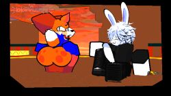 2boys 3d animated ass bb_(bbnnuuyy) bbnnuuyy bunny_boy clothed fox gay gif large_ass large_penis looping_animation penis_out pixelated roblox roblox_game robloxian self_upload soups_(superiorfox) sword_fights_on_the_heights tagme tail tailwag twerking watermark