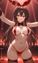 ai_generated amber_(genshin_impact) genshin_impact red_underwear stripper underwear