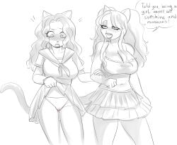cat_ears cat_girl cat_tail catgirl cute gyaru gyaru_gal ikkigae lipstick menstrual_blood menstruation mtf mtf_transformation oc period period_blood rough_sketch school_uniform schoolgirl silly sketch tf tftg tg transformation yui_(oc) yuuta_(oc)