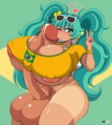 1futa aizalter ass big_ass big_breasts big_penis big_thighs blush brazil brazilian brazilian_female brazilian_miku breasts cum cyan_eyes cyan_hair female futa_only futanari gigantic_penis hatsune_miku huge_ass huge_cock huge_thighs latin_american_hatsune_miku_(meme) long_hair looking_at_viewer precum shirt solo tagme tan tan_body thick_hips thick_thighs thighs twintails vocaloid yellow_shirt