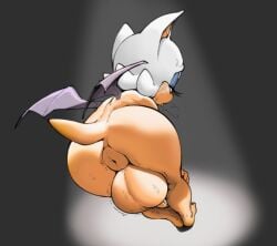 anthro anthro_only anus anus_focus ass back back_view backsack balls ballsack bat bat_ears bat_wings big_anus big_balls donut_anus eyeshadow furry furry_futa furry_only futa_only futa_sans_pussy futanari huffing puffy_anus rouge_the_bat sega short_tail sonic_(series) sonic_adventure_2 sweat tail