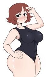 blushed breasts kim_pine looking_at_viewer pawg scott_pilgrim sumidero swimsuit toned_body