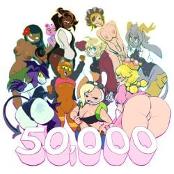 adventure_time animal_crossing anus ass breasts character_request copyright_request fionna_and_cake fionna_campbell fionna_the_human_girl lovetopullmicke mario_(series) nude peachette pseudoregalia pussy sybil_(pseudoregalia)