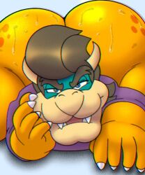 1boy antro ass big_ass bottomless bottomless_male bowser bubble_butt clothing dumptruck_ass enormous_ass fat_ass gigantic_ass hair horns huge_ass koopa large_ass male male_only mario_(series) nintendo purple_shirt reptile scalie shirt solo solo_male tagme tanookers thick_thighs wide_hips