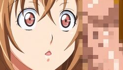 1boy animated brown_hair censored momose_ayumu open_eyes ore_wa_kanojo_wo_shinjiteru! penis surprised