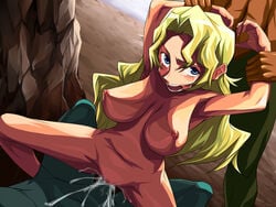 blonde_hair breasts censored cum ejaculation kiyoh_ritona large_breasts penis tear tengen_toppa_gurren_lagann threesome