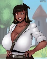 dark-skinned_female huge_breasts romman08 saadia skyrim the_elder_scrolls