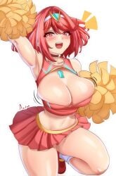 1girls anisdrawn breasts cheerleader cheerleader_uniform core_crystal female hips huge_breasts light-skinned_female light_skin nintendo pyra red_eyes red_hair short_hair sports_bra thick_thighs thighs wide_hips xenoblade_(series) xenoblade_chronicles_2