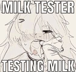 cum cum_in_mouth cum_on_face femboy finger_in_mouth lots_of_cum meme milk_testing white_hair