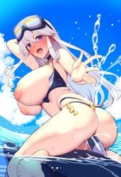 ai_generated azur_lane bikini boris_(noborhys)_(style) breasts enterprise_(azur_lane) long_hair nipples penetration reza3344 silver_hair