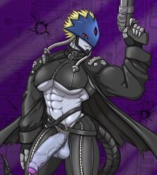 abs balls bara barawulf barawulf_nsfw beelzemon biceps big_balls big_penis clothing demon digimon digimon_(species) male male_only manly muscular_male pecs penis tight_clothing