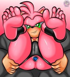 1girls 5_toes absurd_res amy_rose anal anal_access anal_only anal_only_panties anthro ass backless_panties black_nose clothing clothing_aside eulipotyphlan feet female female_only gradient_background green_eyes hair half-closed_eyes hedgehog hi_res leg_warmers legs_in_air legs_up looking_at_viewer mammal narrowed_eyes nude panties panties_aside pink_body pink_hair plug plug_(sex_toy) seductive sega sex_toy simple_background sirjzau solo sonic_(series) sonic_the_hedgehog_(series) spread_legs spreading toes underwear underwear_aside