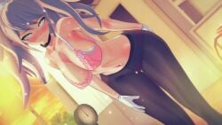 3d big_breasts bra busty danganronpa danganronpa:_trigger_happy_havoc gloves hourglass_figure huge_breasts junko_enoshima koikatsu large_breasts pink_bra voluptuous voluptuous_female white_gloves