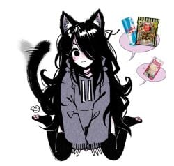 1girls 2020s 2024 black_hair black_legwear black_thigh_highs black_thigh_socks black_thighhighs blush cat_ears cat_girl cat_tail catgirl clothing cute_face cute_girl female grey_hoodie hoodie long_hair looking_at_viewer meg_(megrocks) megrocks oc on_knees original_character pale-skin pale-skinned_female pale_skin pale_skinned_female redbull self_insert spread_legs thigh_high_socks thigh_high_stockings thigh_highs thighhighs toe_beans twitter twitter_user_oc white_background