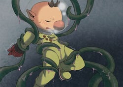 1boy alien blush japanese male male_only olimar pikmin solo sweat tentacle video_games