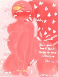 1boy 1girls asian asian_female big_ass big_butt blurry_background blush breasts bulge china_(countryhumans) countryhumans countryhumans_girl cum cum_drip cum_in_pussy cum_inside dialogue doggy_style english_text female_focus fucked_from_behind hands heart hearts_around_body hearts_around_head hyper_breasts indonesia_(countryhumans) konoboyhe looking_at_partner looking_pleasured moan moaning moaning_in_pleasure motion_blur muscular_male nipples pleasured_face questionable_anatomy red_body red_nipples red_skin sex sex_from_behind text thick_ass thick_legs thick_thighs