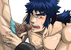 bara blue_hair brawly_(pokemon) bruno_(pokemon) gay male male_only muscle muscles nude oral penis pokemon pokemon_rgby pokemon_rse yaoi