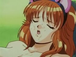 animal_ears animated ass balls breasts brown_hair cat_ears cum cum_on_body cum_on_breasts cum_on_upper_body cumshot hairband kousuke new_angel penis pussy tan testicles uncensored