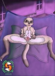 breasts eyes female ferret furry green hammock mustelid neon nipples nude on_back pussy pussy_juice snyperfox