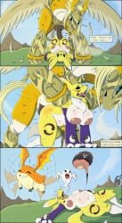 absurd_res ahe_gao angry angry_sex animal_genitalia animal_penis anthro anthro_focus areola arm_warmers armor armwear bakemon bandai_namco big_breasts bloated blush bodily_fluids breasts canid canine clothing cum cum_inside defeated digimon digimon_(species) digimon_only digital_drawing_(artwork) digital_media_(artwork) dobermon drooling duo english_text equid equine equine_genitalia equine_penis feathers female female_on_feral feral flying forced fox genital_fluids genitals grass_field hi_res horse impregnation inflation instant_loss_2koma large_insertion leaf leaves_on_body leaves_on_ground looking_pleasured male male/female mammal meatboom mostly_nude nude patamon pegasus pegasusmon penetration penis pump_and_dump rape renamon saliva satisfied_look sex size_difference smug spiral spiral_eyes stomach_bulge text unconscious x-ray_view
