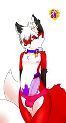 anthro canine exposed fluffy fox fur furry girly huge_cock male nipples panties penis piercing red_fox twi twifoxy twink underwear