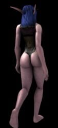 3d animated elf female leman night_elf pointy_ears purple_skin warcraft world_of_warcraft