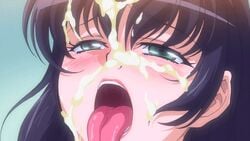 animated animated blush close-up cum facial animated morino_yuuko open_mouth tentacle_and_witches tongue