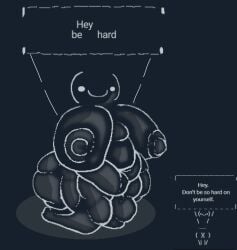 2d 2d_(artwork) big_ass big_belly big_breasts big_nipples big_thighs breasts chubby emoticon fat fat_ass female female_focus female_only funny hyper_breasts kneeling obese oc ocinico original_character overweight overweight_female sign text thick thick_thighs thin_arms voluptuous weird_proportions