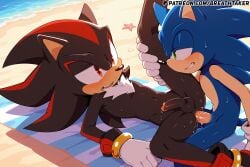 2boys ai_generated anal anal_sex ass beach black_body black_fur blue_body blue_fur breathtaker furry furry_male furry_only gay gay_sex gloves green_eyes hi_res male_only red_eyes sex shadow_the_hedgehog sonadow sonic_(series) sonic_the_hedgehog sonic_the_hedgehog_(series) yaoi