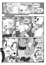 2013 anthro anus blush canine collar comic cutie_mark dialog diamond_dog_(mlp) duo english_text equine female friendship_is_magic heart horn horse interspecies mad male monochrome my_little_pony open_mouth penetration pony protagonistsub_antagonistdom pussy rarity_(mlp) sex straight_hair text tom_smith unicorn