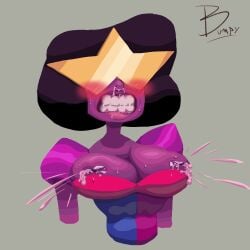 breastmilk breasts bumpynsfw extreme_orgasm garnet_(steven_universe) milk_squirt orgasm orgasm_denial orgasm_face snot snot_bubble steven_universe