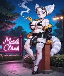 ai_generated alien alien_futanari bealce breasts bulge bulge_through_clothing fishnets furry high_heels lombax pointy_ears prostitute_futanari prostitution ratchet_and_clank ratchet_and_clank:_rift_apart rivet_(ratchet_and_clank)