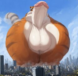 ai_generated dreamworks giantess humongous_cock kung_fu_panda low-angle_view master_tigress perchance_ai towering
