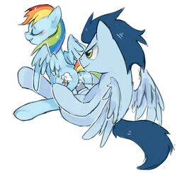 equine friendship_is_magic happiness horse my_little_pony pegasus rainbow_dash_(mlp) sex soarin_(mlp) straight_hair uncensored vaginal_penetration wings wonderbolts_(mlp)