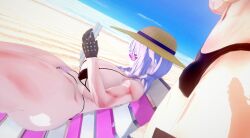 1girls 2boys ass beach big_ass big_breasts bikini black_bikini black_hair breasts brown_eyes bubble_ass bubble_butt bulge bulge_through_swimsuit danganronpa danganronpa:_trigger_happy_havoc danganronpa_1 danganronpa_killer_killer fenrirsjaw gloves imminent_cheating imminent_cuckold imminent_cuckolding imminent_netorare imminent_ntr imminent_oral kirigiri_kyouko lavender_eyes lavender_hair leifruby2 light-skinned_female light-skinned_male light_skin marriage_ring married_woman massive_ass massive_breasts naegi_makoto ponytail pubic_hair reading reading_book red_eyes ring sunglasses swimsuit takumi_hijirihara tattoo tattoo_on_arm tattooed_arm tattoos thick_thighs thighs tinted_eyewear voluptuous voluptuous_female wide_hips