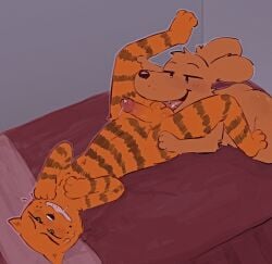 absurd_res anal anthro ball_lick balls bedroom bedroom_eyes bedroom_sex bodily_fluids canid canine canis cum dog_man_(character) dog_man_(series) domestic_cat domestic_dog drooling duo felid feline felis freakpaws genital_fluids genitals hi_res holding_leg huge_filesize licking looking_at_another looking_pleasured lying male male/male mammal narrowed_eyes on_back oral petey_the_cat rimming saliva seductive sex spread_legs spreading sweat tongue