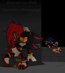 2boys alien_genitalia amy_rose anthro background_death balls_deep belly_bulge death dominant_male ears_back eye_contact gay_sex getting_fucked hand_on_wall hard_sex hedgehog_humanoid height_difference hidden_sex holding_leg_up huge_cock knot knuckles_the_echidna knuxadow kolossos leaning_against_wall male/male male_death male_penetrating_male out_of_breath panting pointed_penis roblox running saliva_string sexual_intercourse shadow_the_hedgehog shaking sonic.exe_(series) sonic.exe_the_disaster sonic_(series) sweat tails_the_fox unable_to_move