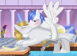 anal equine friendship_is_magic furry furry_only gay horse kaczy kissing male my_little_pony no_humans prince_blueblood_(mlp) royal_guard_(mlp) straight_hair