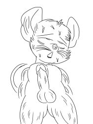 absurd_res anthro balls erection genitals hi_res humanoid male mammal monochrome murid murine orgasm penis rat rodent solo