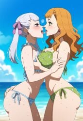 2girls ai_generated beach big_ass big_breasts big_butt bikini black_clover blush blushing_female blushing_profusely breasts_to_breasts breasts_touching breath bubble_ass bubble_butt cleavage cousins deep_cleavage dripping female female_only french_kiss french_kissing hand_on_another's_ass huge_ass huge_breasts incest kissing large_breasts massive_breasts mimosa_vermillion narrow_waist noelle_silva open_mouth saliva saliva_drip saliva_trail self_upload sweatdrop sweating sweaty sweaty_body sweaty_breasts sweaty_butt thick_nipples thick_thighs tongue tongue_kiss tongue_to_tongue tongues_touching wide_hips yeetyboi5000 yuri yuri