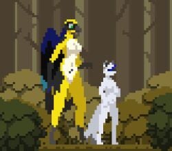 animated anthro arctic_fox avian belly_rub bird breasts breath canid canine carvi_(omega_code93) countershading digital_media_(artwork) duo featureless_breasts featureless_crotch female forest fox glowing glowing_markings low_res magic male male/female mammal markings omega_(omega_code93) oscine outside panting passerine pixel_(artwork) pixel_animation plant pthalo rune short_playtime size_difference tanager tree true_fox unbirthing vaginal_penetration vore wings