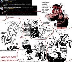 2022 absurd_res accent angry anthro band_merch bat bear beret blarf022 clothing embarrassed english_text fangs feet female foot_fetish french_accent hat headgear headwear hi_res human life_drawing mammal midriff musk nirvana pawpads q&a scared sherry_bear_(blarf022) shoes_removed smelly smelly_feet smelly_shoes teeth text vranda_von_bat_(blarf022)
