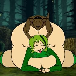 1boy 1girls ahe_gao all_fours ass ass big_ass big_breasts breasts breasts_out canine canine_on_human curvydoodles doggy_style fat_ass forest forest_background gmeen huge_ass huge_breasts humping interspecies looking_pleasured mob_face ocarina_of_time redraw reference saria sex the_legend_of_zelda the_legend_of_zelda:_ocarina_of_time thick_ass thick_butt thick_thighs tongue tongue_out zoophilia