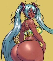 1girls ass big_ass big_thighs brazilian_miku bubble_ass bubble_butt fanart fat_ass female hatsune_miku huge_ass nipple_bulge nipples_visible_through_clothing pinup presenting presenting_ass presenting_butt presenting_hindquarters showing_ass showing_off showing_off_ass tanned tanned_female tanned_skin tesulavoltia thick_ass thick_legs thick_thighs thong thong_leotard thong_only thong_panties thong_straps vocaloid