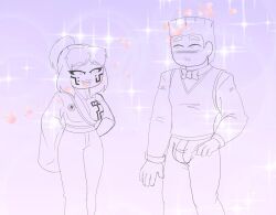 canon_couple duchess_pixal lego ninjago one_breast_out p.i.x.a.l. rebooted_(ninjago) robot_boy robot_girl zane_(ninjago)